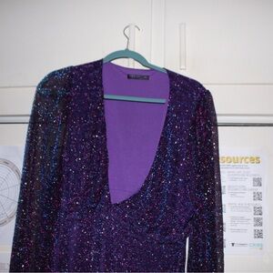 SHEIN Purple Glitter Dress 4XL